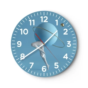 Wall clock - Clock on glass - And Planets Are Going Crazy - 30x30 cm