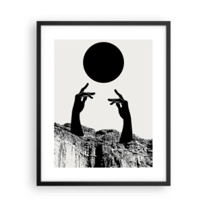 Poster in black frame - Surrealistic Composition: Sun and the Rest - 40x50 cm