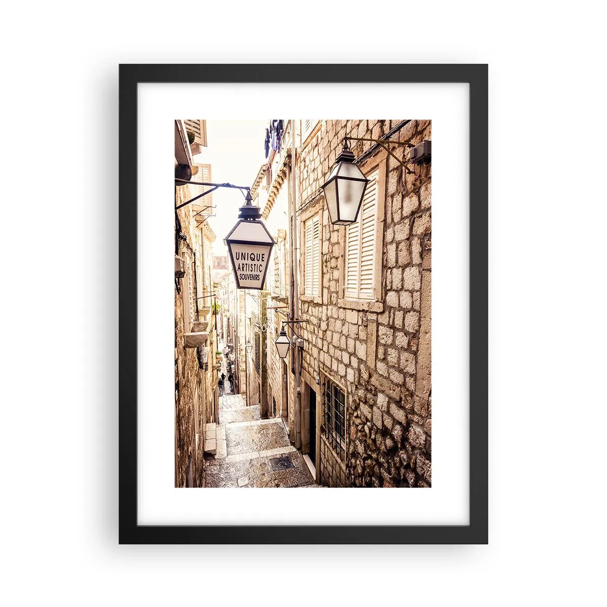Poster in black frame - Charming Alley - 30x40 cm