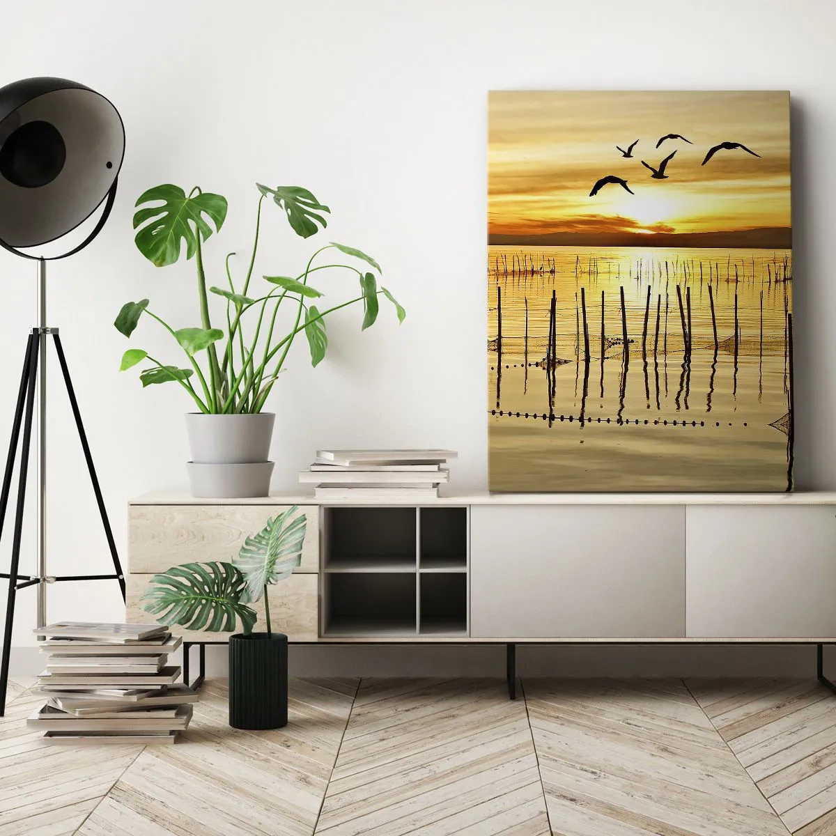 Canvas picture - At a Fishery - 45x80 cm
