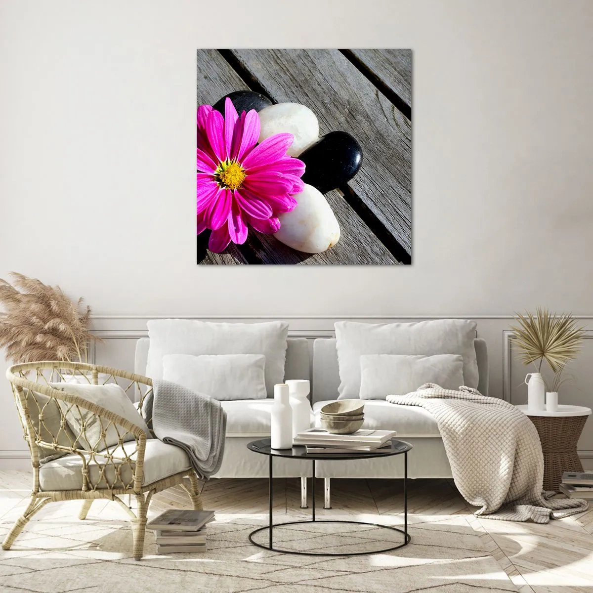 Glass picture - Rest on a Pier - 70x70 cm