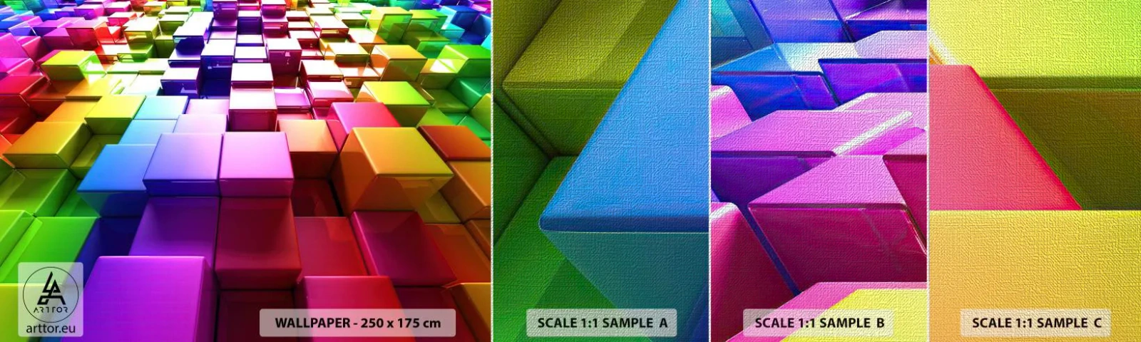 Photo Wallpaper Sample Premium Canvas - Optical Harmony - Abstraction, Graphics, 3D - 100x30 cm