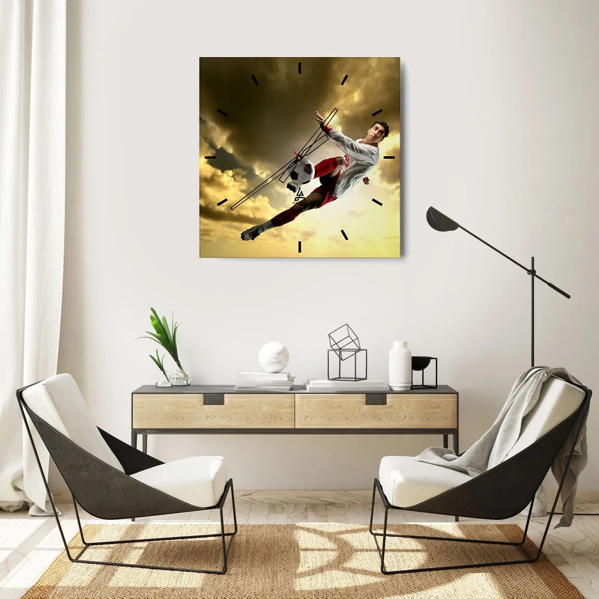 Wall clock - Clock on glass - Football Heaven - 40x40 cm