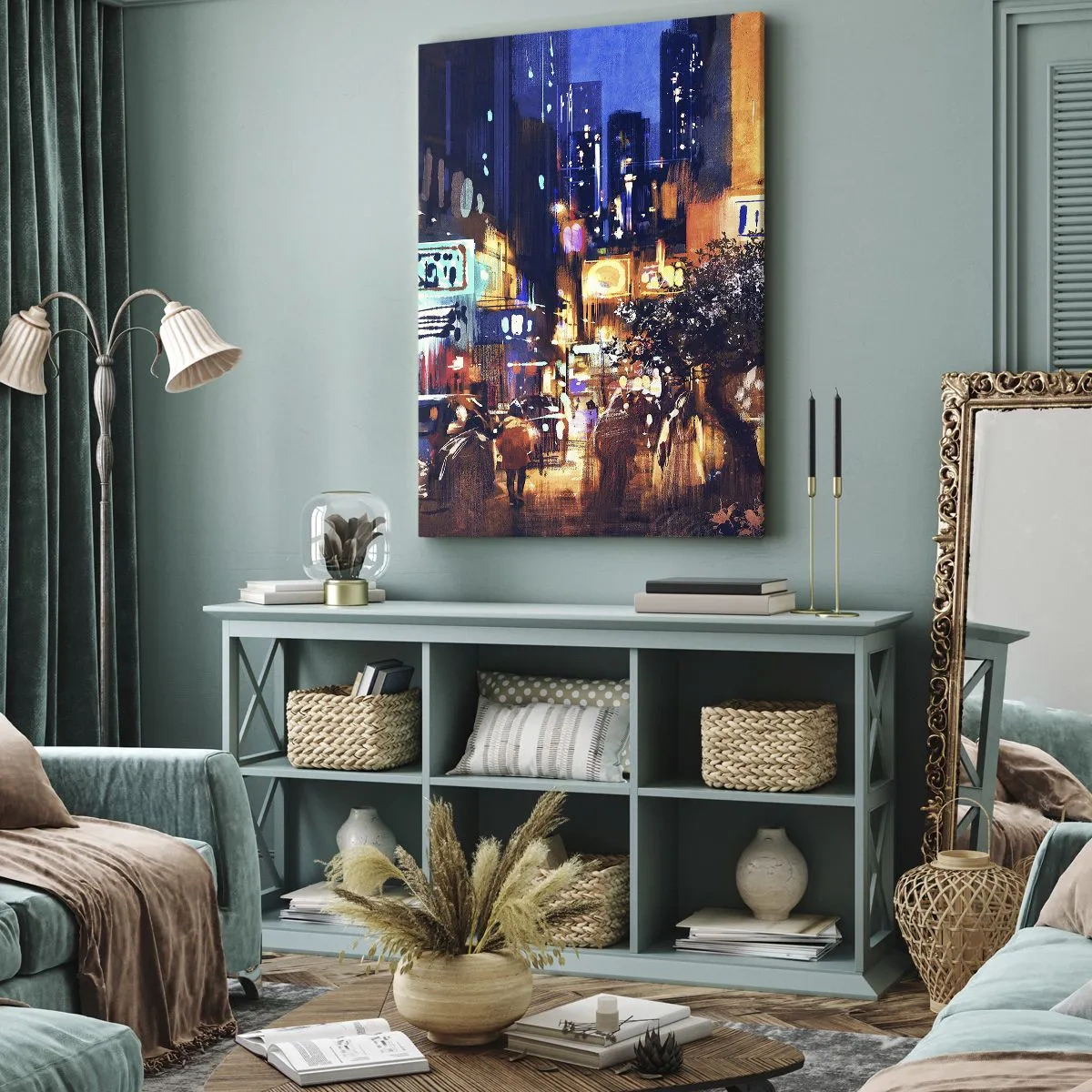 Canvas picture - City Doesn't Sleep - 65x120 cm