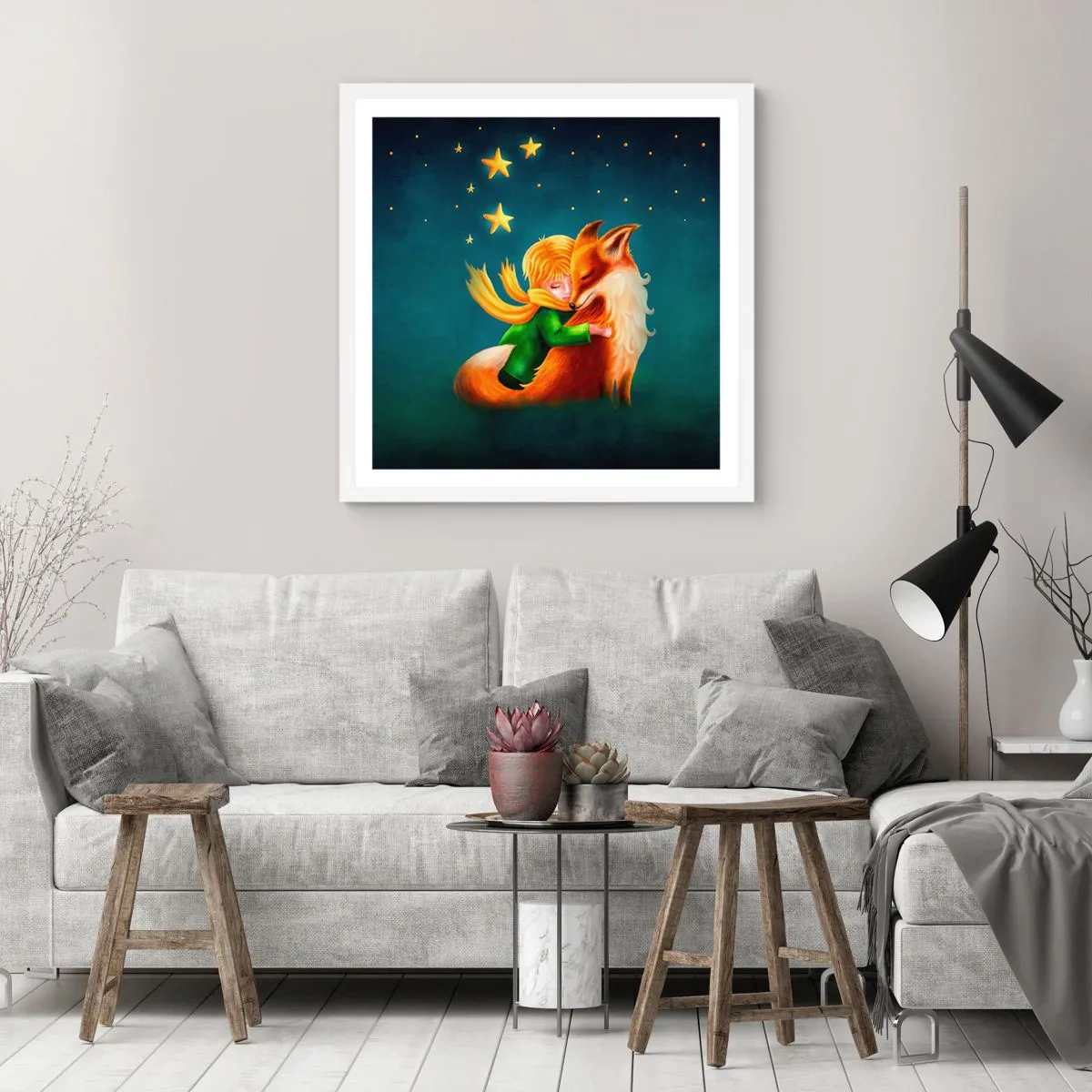 Poster in white frmae - Little Prince - 40x40 cm