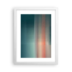 Poster in white frmae - Abstract: Light Waves - 30x40 cm