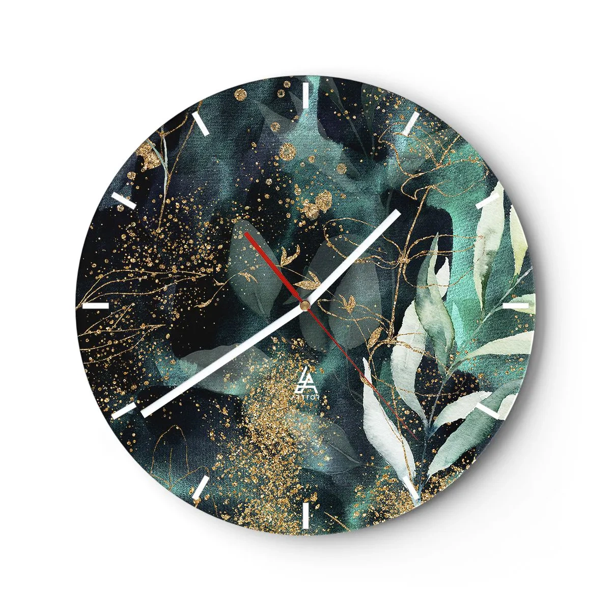 Wall clock - Clock on glass - Enchanted Garden - 40x40 cm