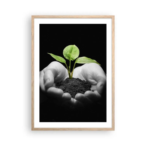 Poster in light oak frame - I Love Nature, I Protect It - 50x70 cm