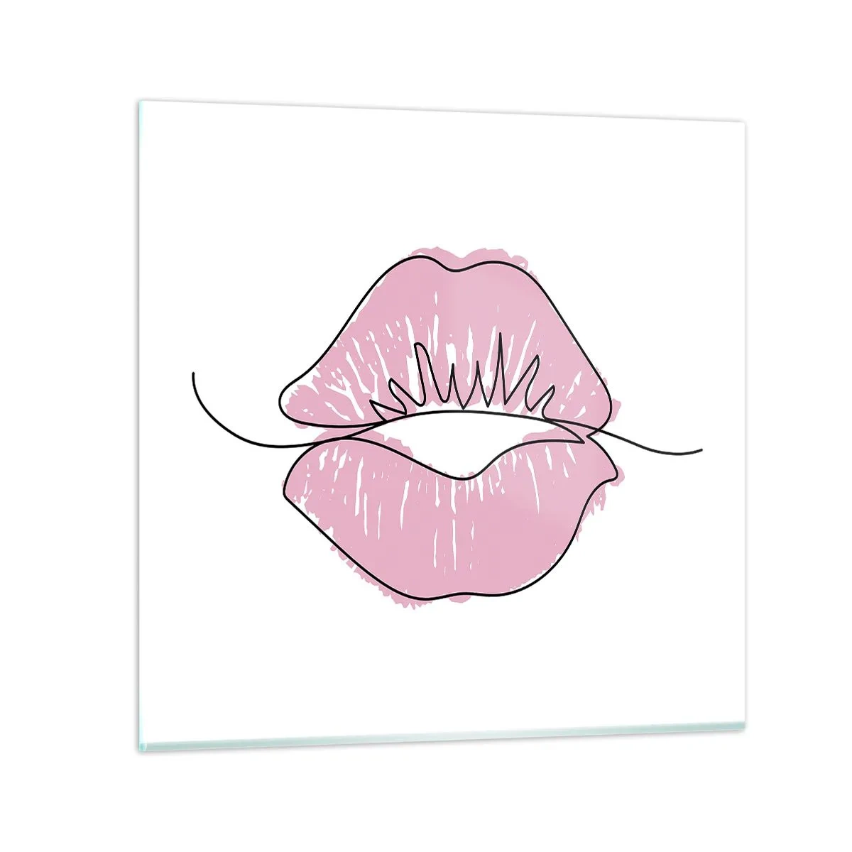 Glass picture - Ready for a Kiss? - 30x30 cm