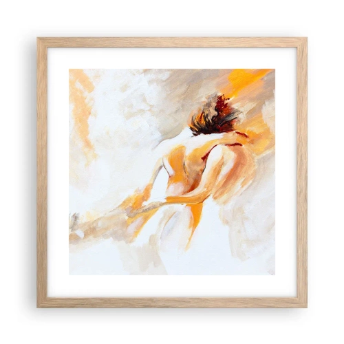 Poster in light oak frame - Heavenly Embrace - 40x40 cm