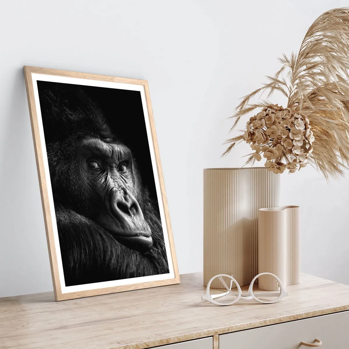 Poster in light oak frame - What Are You Looking At? - 50x70 cm