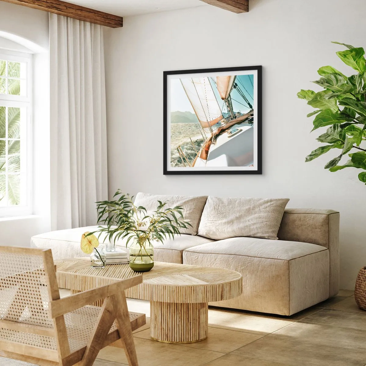 Poster in black frame - Full Sail - 50x50 cm