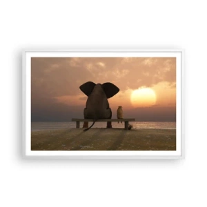 Poster in white frmae - It Feels Good to Be Quiet Together - 91x61 cm