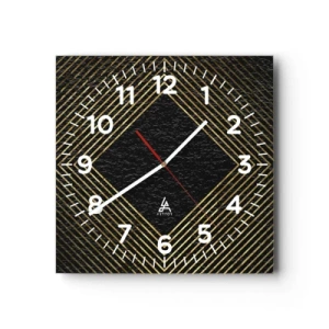 Wall clock - Clock on glass - Geometry Glamour Style - 30x30 cm