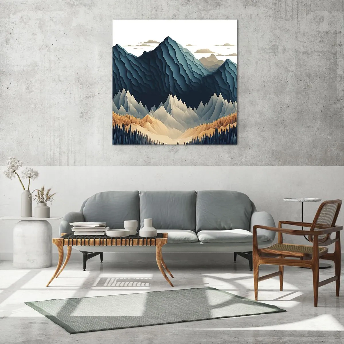 Glass picture - Perfect Mountain Landscape - 60x60 cm