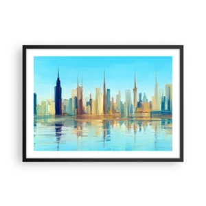 Poster in black frame - Sunny Metropolis - 70x50 cm