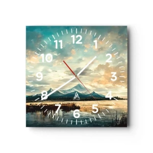 Wall clock - Clock on glass - Under Heaven's Protection - 40x40 cm