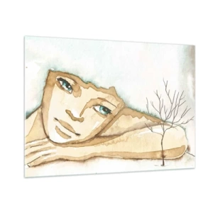 Glass picture - Tree of Poetry Springs from Silence - 100x70 cm