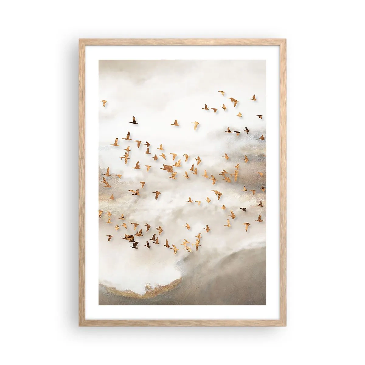 Poster in light oak frame - It Is Time - 50x70 cm