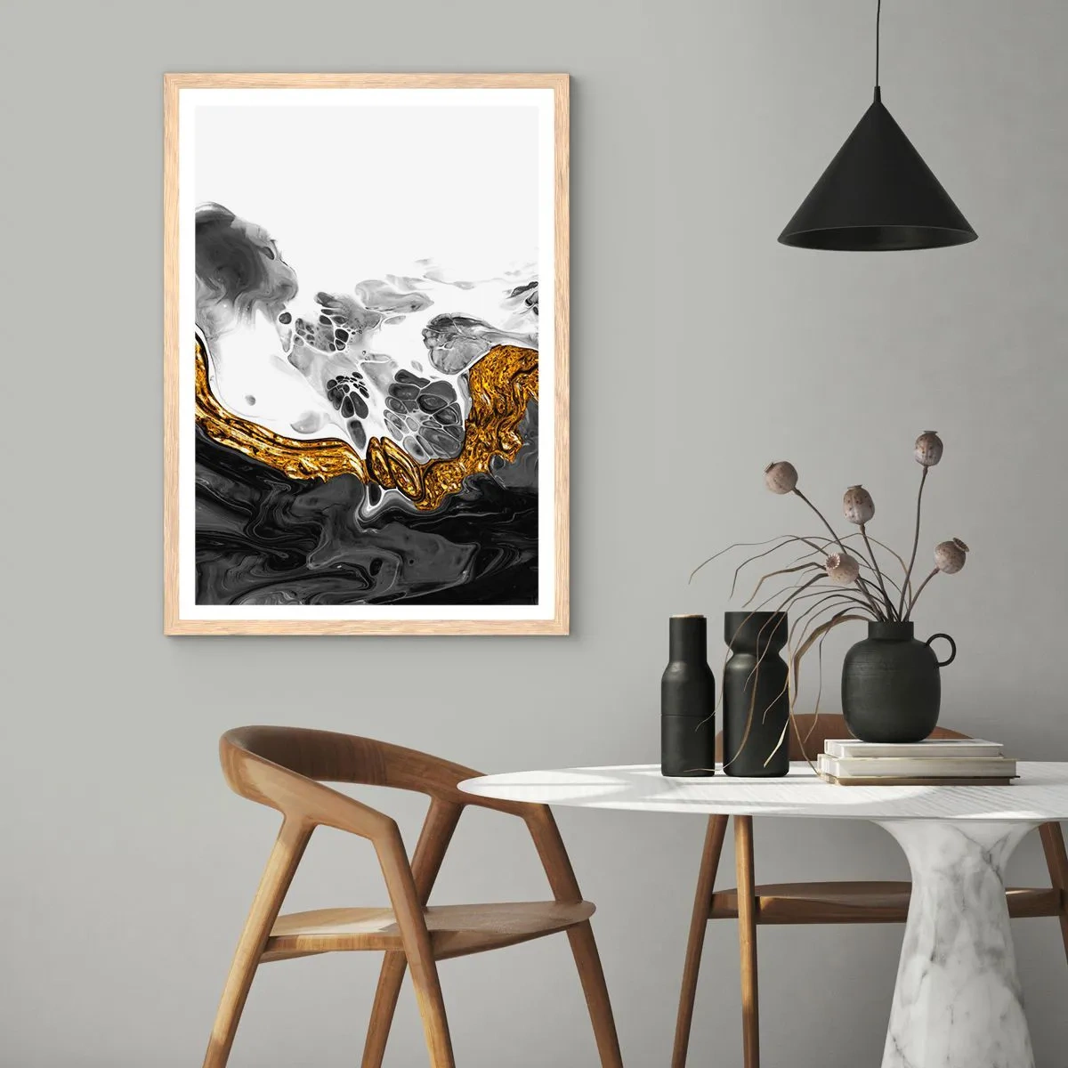 Poster in light oak frame - Limited Composition - 61x91 cm