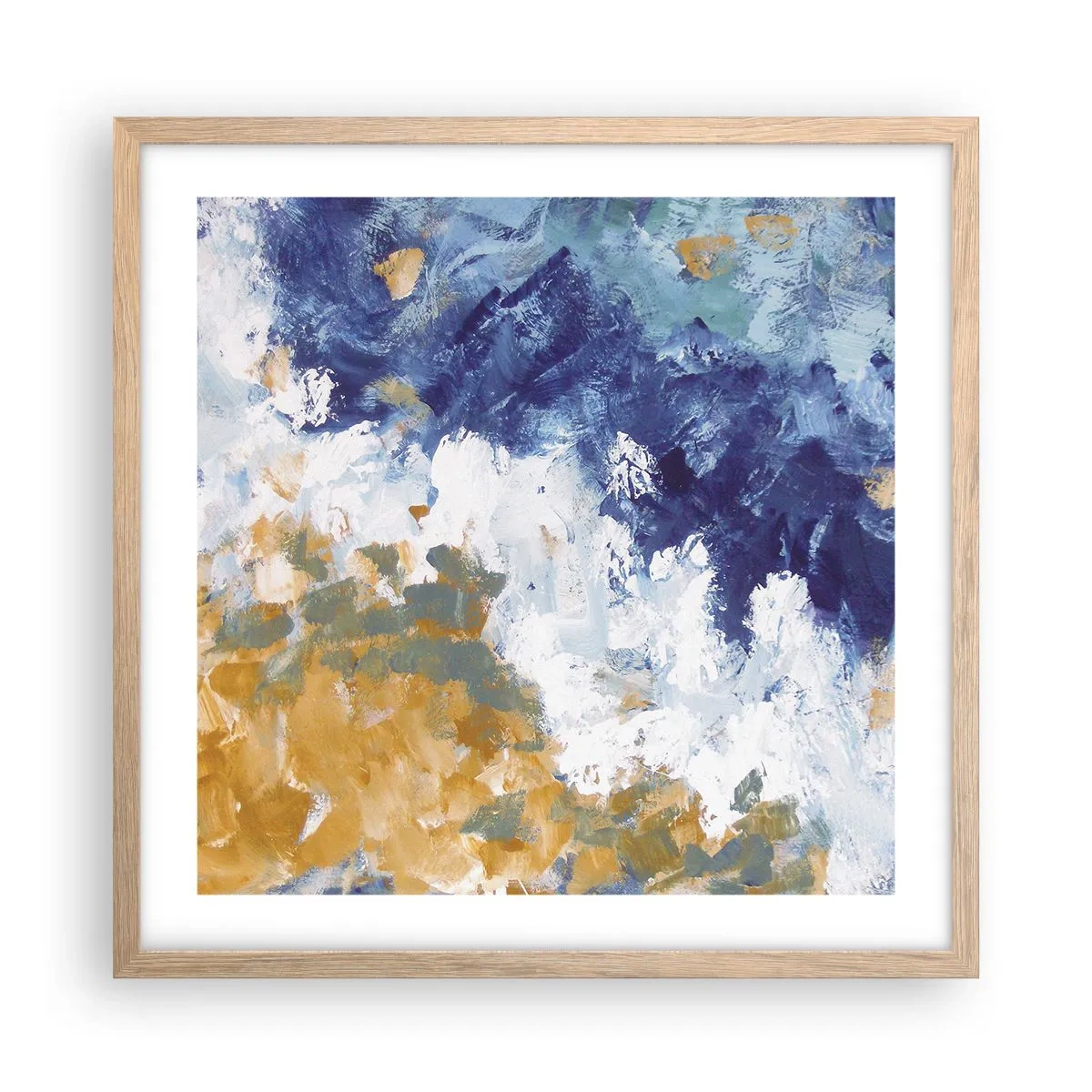 Poster in light oak frame - The Dance of Elements - 50x50 cm