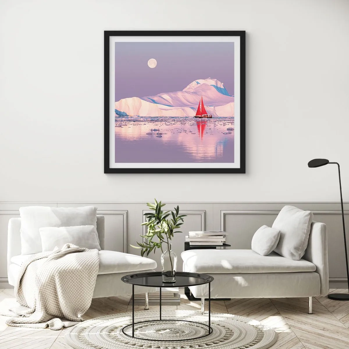 Poster in black frame - Heat of the Sail, Cold of the Ice - 60x60 cm