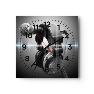 Wall clock - Clock on glass - You Can Still Hear the Singing - 40x40 cm