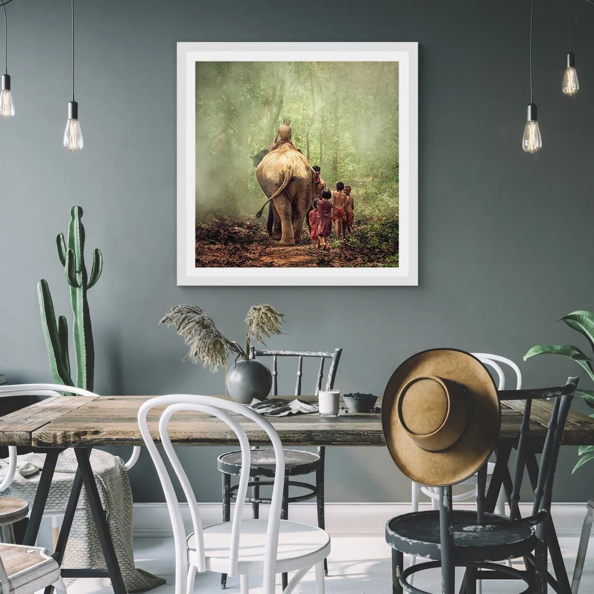 Poster in white frmae - New Jungle Book - 30x30 cm