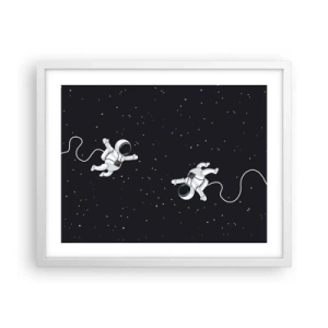 Poster in white frmae - Space Dance - 50x40 cm