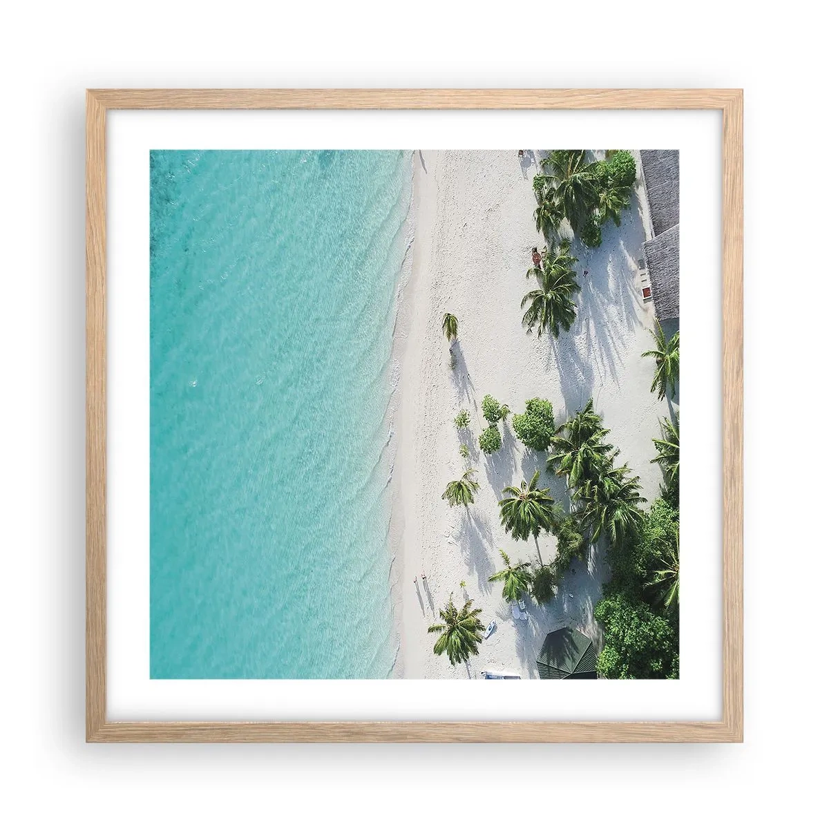 Poster in light oak frame - Holidays in Paradise - 50x50 cm