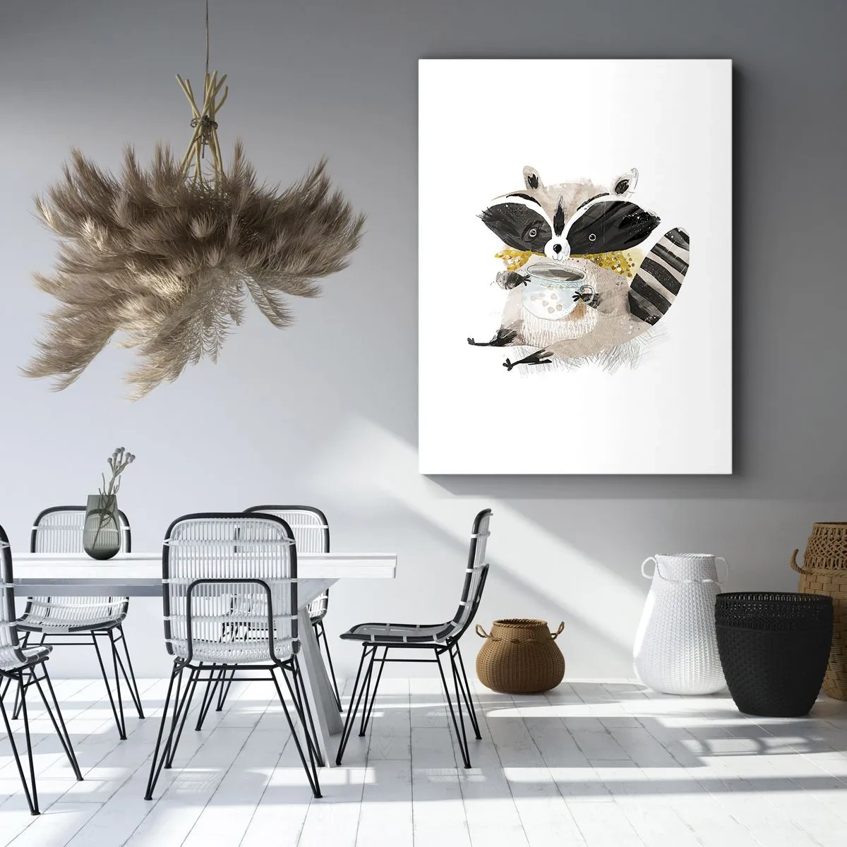 Canvas picture - My Friend Raccoon - 55x100 cm