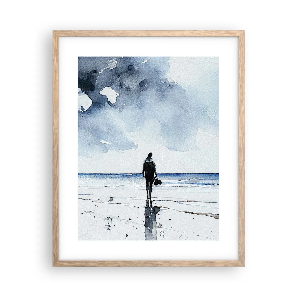 Poster in light oak frame - Conversation with the Sea - 40x50 cm