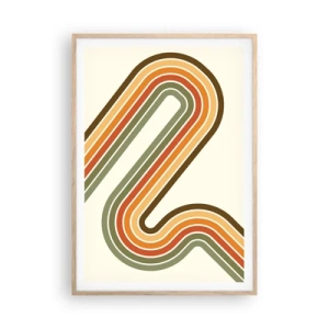 Poster in light oak frame - Zigzaging towards the Goal - 70x100 cm