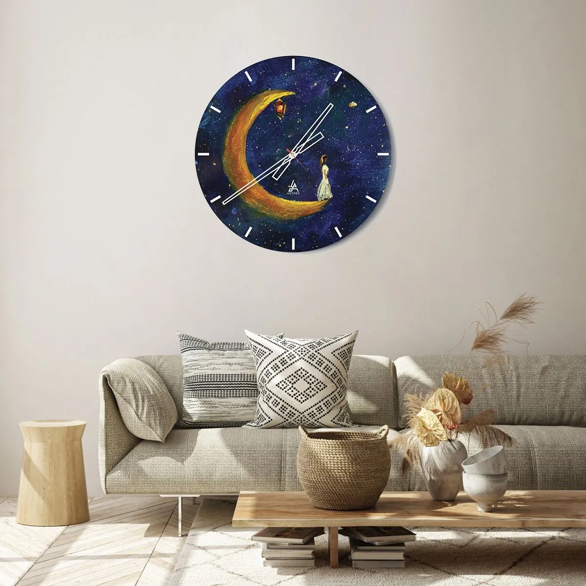 Wall clock - Clock on glass - Calling of the World - 40x40 cm