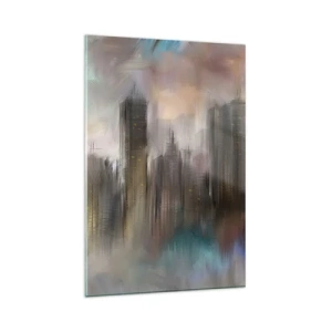 Glass picture - Composition of Steel, Stone and Fog - 80x120 cm