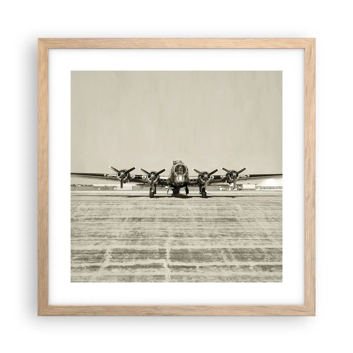 Poster in light oak frame - Ready as Always - 40x40 cm