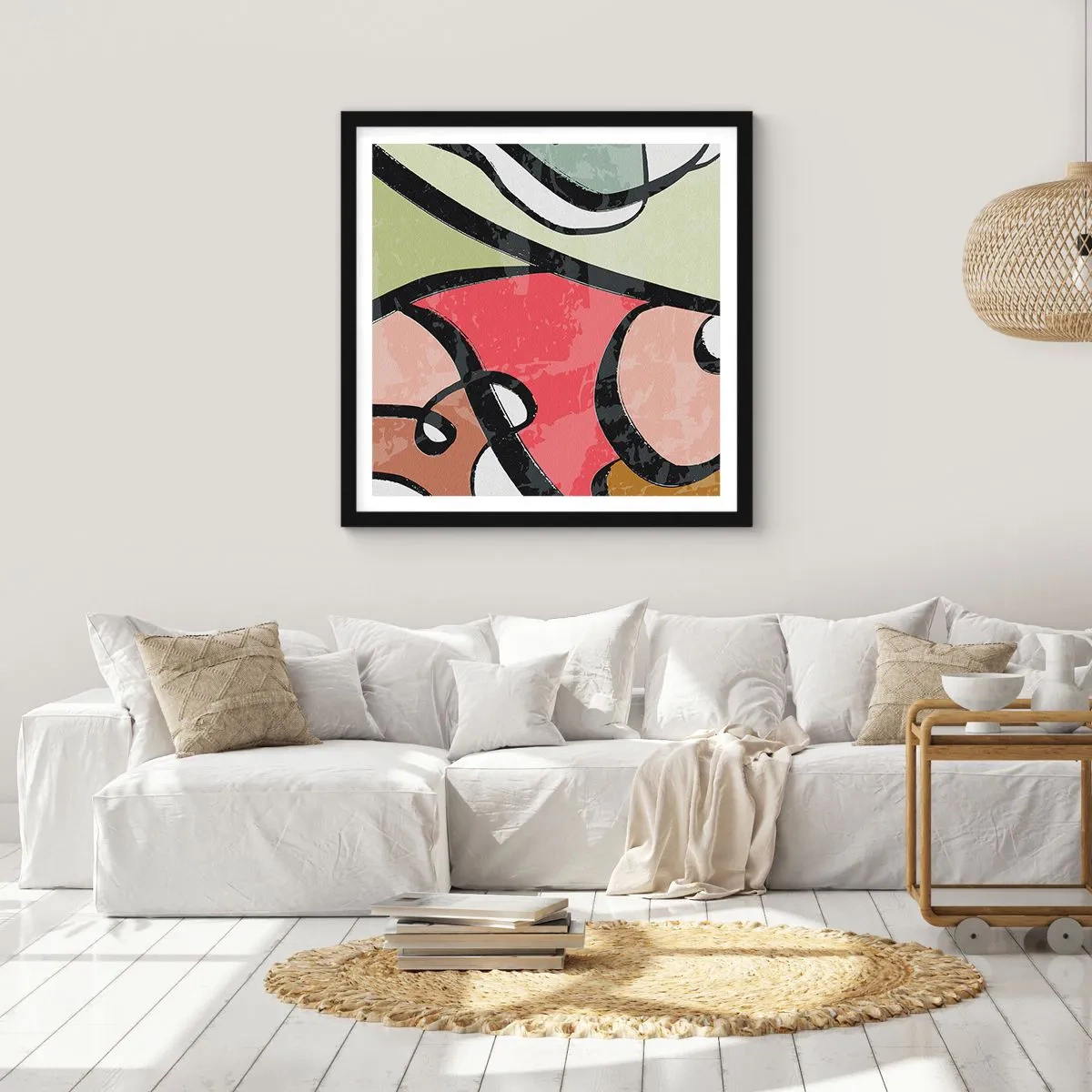 Poster in black frame - Pirouettes Among Colours - 30x30 cm