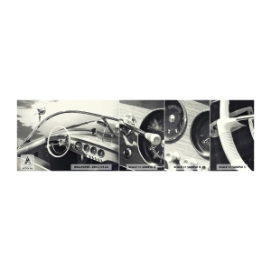 Photo Wallpaper Sample Self-Adhesive Deluxe Sticker - Weather for the Rich - Vintage boat, Motorboat, Black and white - 100x30 cm