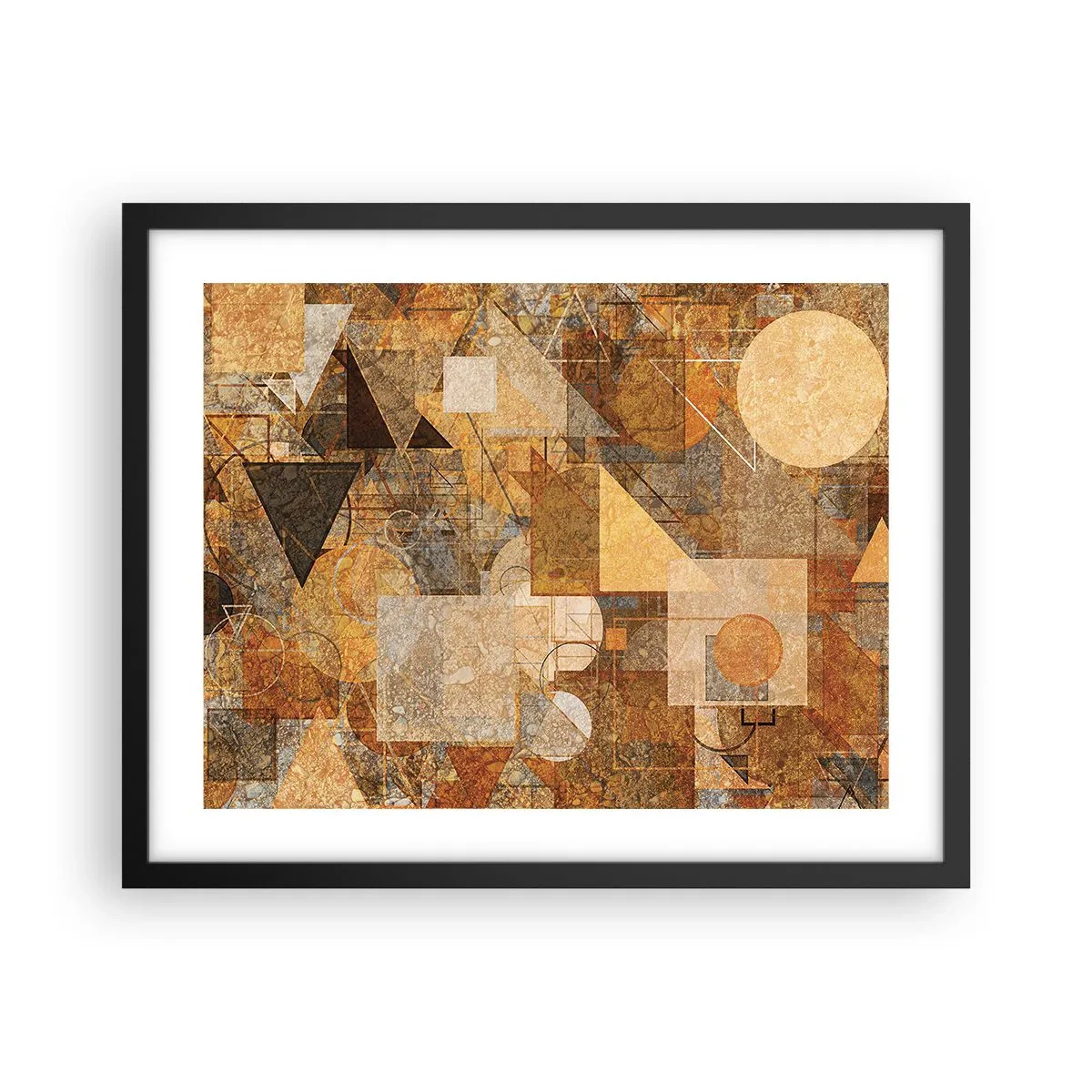 Poster in black frame - Cubist Study in Brown - 50x40 cm