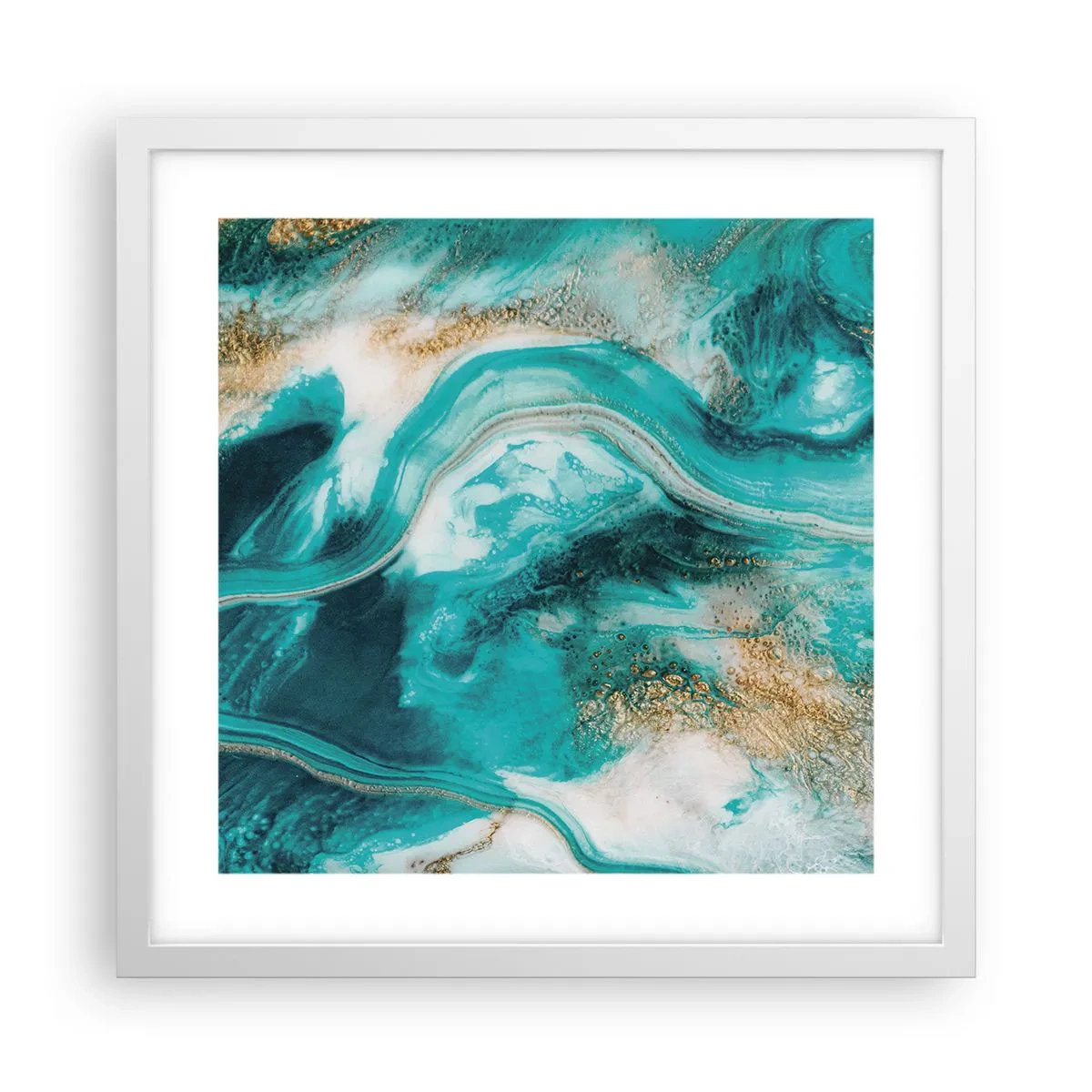 Poster in white frmae - River of Gold - 40x40 cm