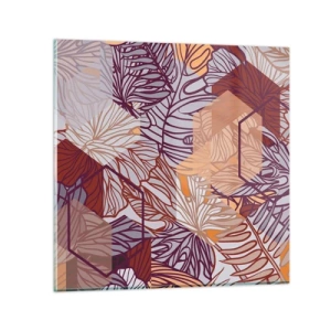 Glass picture - Impossible Union of Geometry and Nature - 50x50 cm