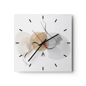 Wall clock - Clock on glass - Air Beads - 30x30 cm