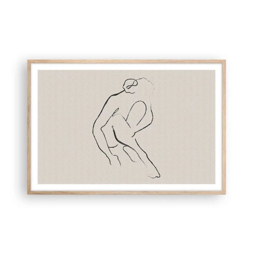 Poster in light oak frame - Intimate Sketch - 91x61 cm