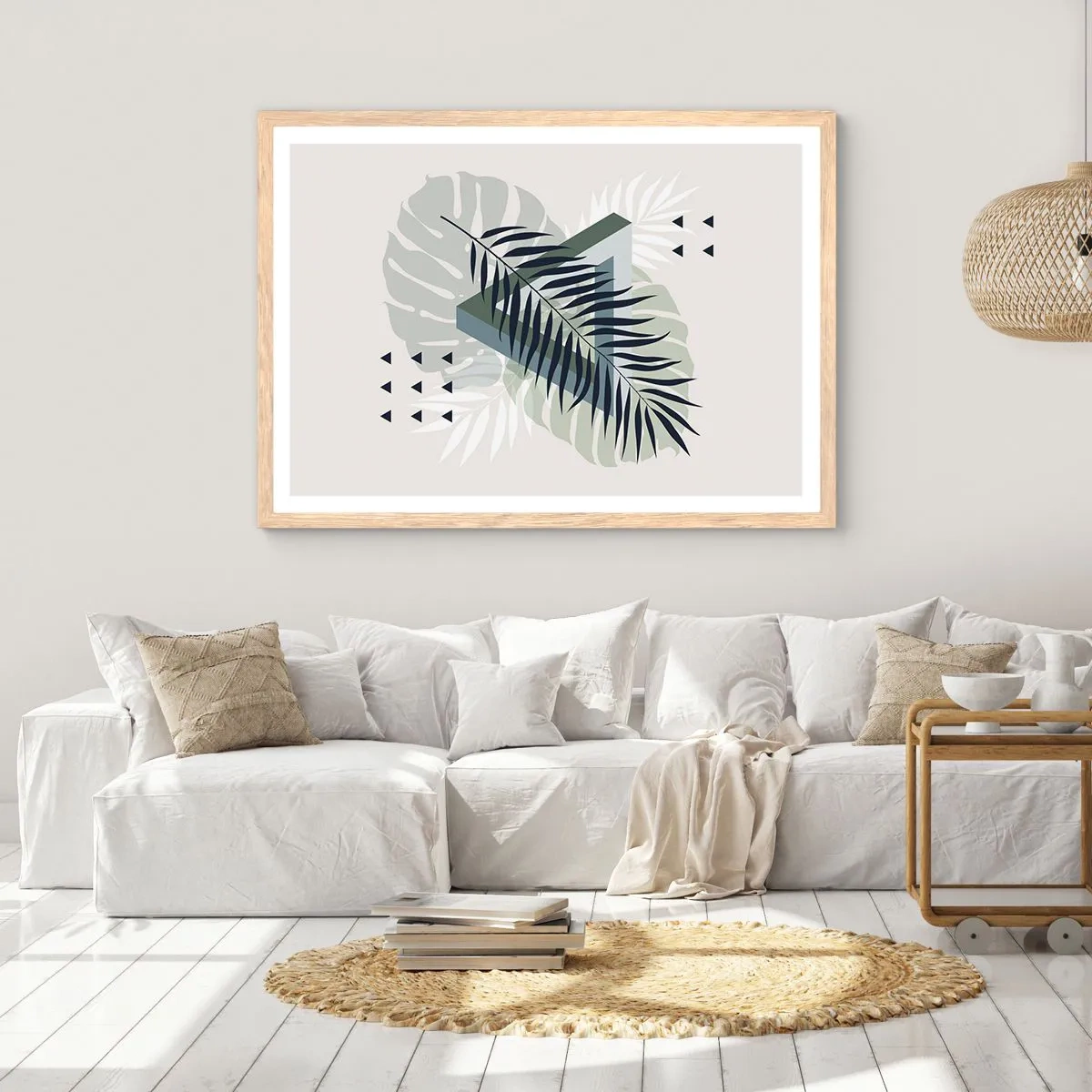 Poster in light oak frame - Nature and Geometry - Two Orders? - 100x70 cm