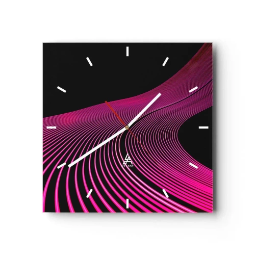 Wall clock - Clock on glass - Alley of Light - 40x40 cm