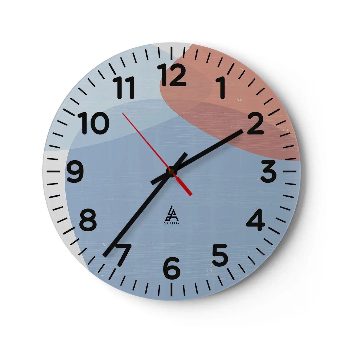 Wall clock - Clock on glass - Pastel Relations - 40x40 cm
