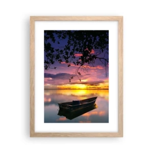 Poster in light oak frame - Serenity of the Lake - 30x40 cm