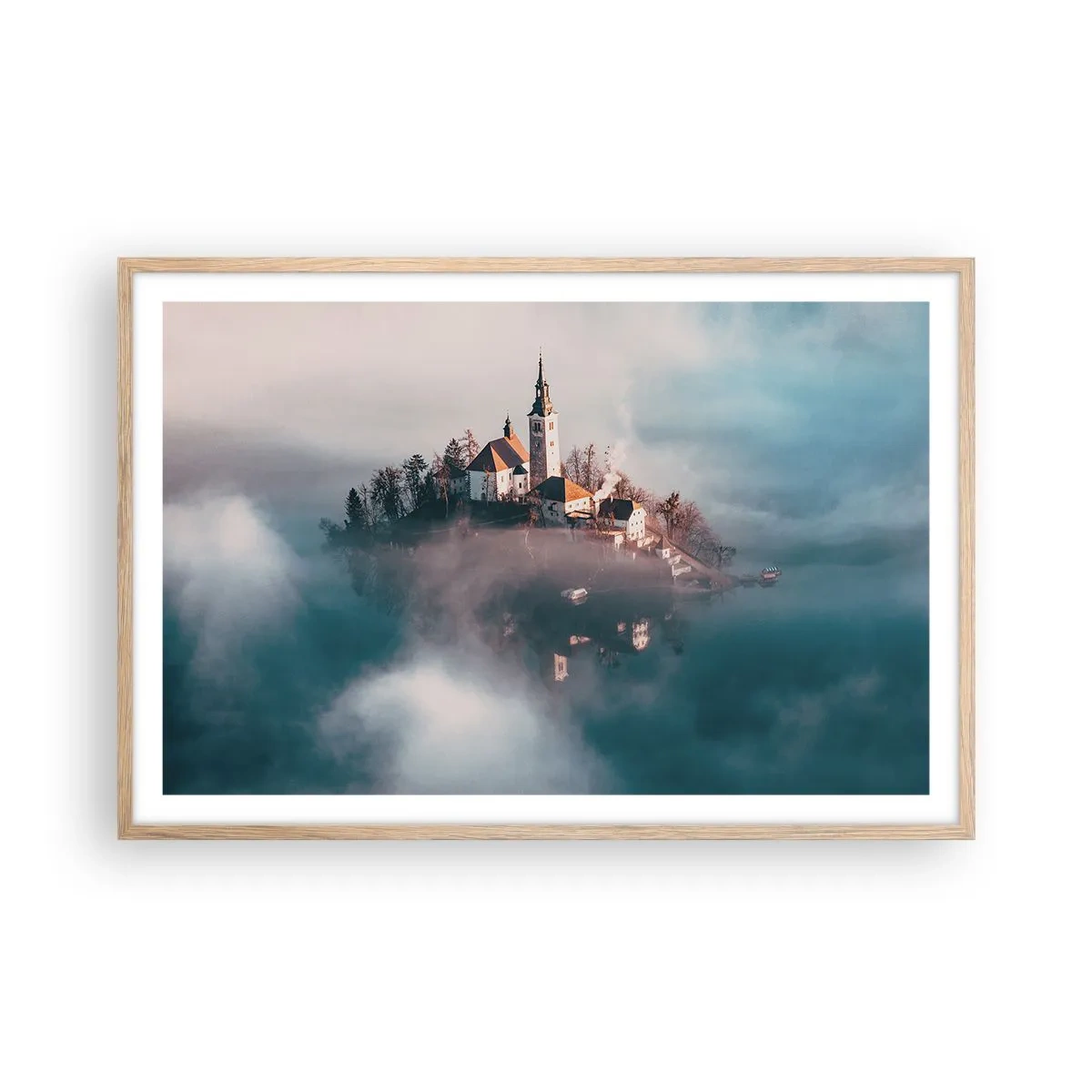Poster in light oak frame - Island of Dreams - 91x61 cm