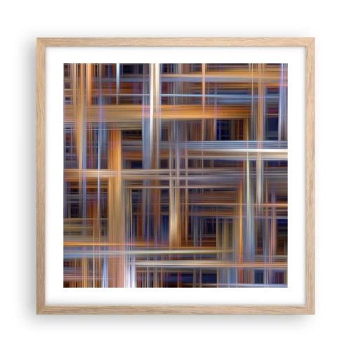 Poster in light oak frame - Light Woven - 50x50 cm