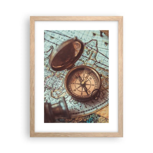 Poster in light oak frame - For Adventurers - 30x40 cm